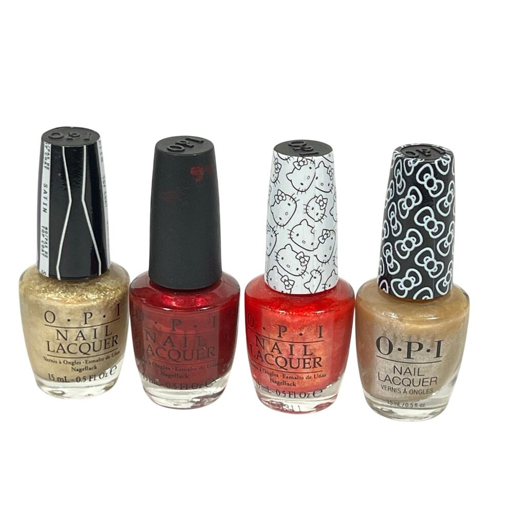 OPI Sanrio Nail Lacquer Lot 4 Hello Kitty Many Celebrations Romance on Moon .5oz
